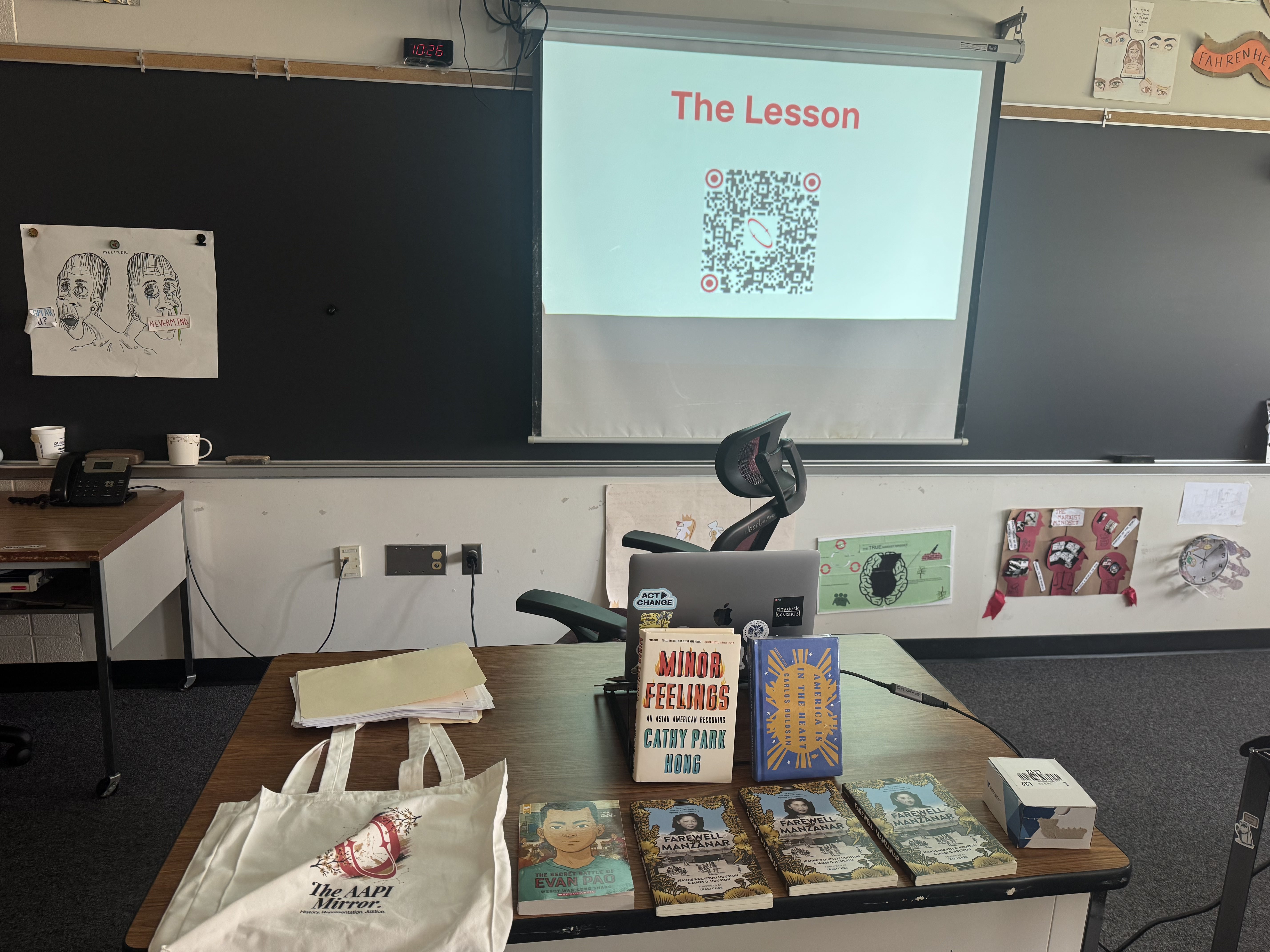 AAPI Mirror curriculum materials and setup at educator training workshop